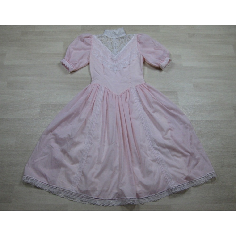 Vintage 80s Gunne Sax Midi Dress Victorian Revival Basque Waist MISSING TAG
